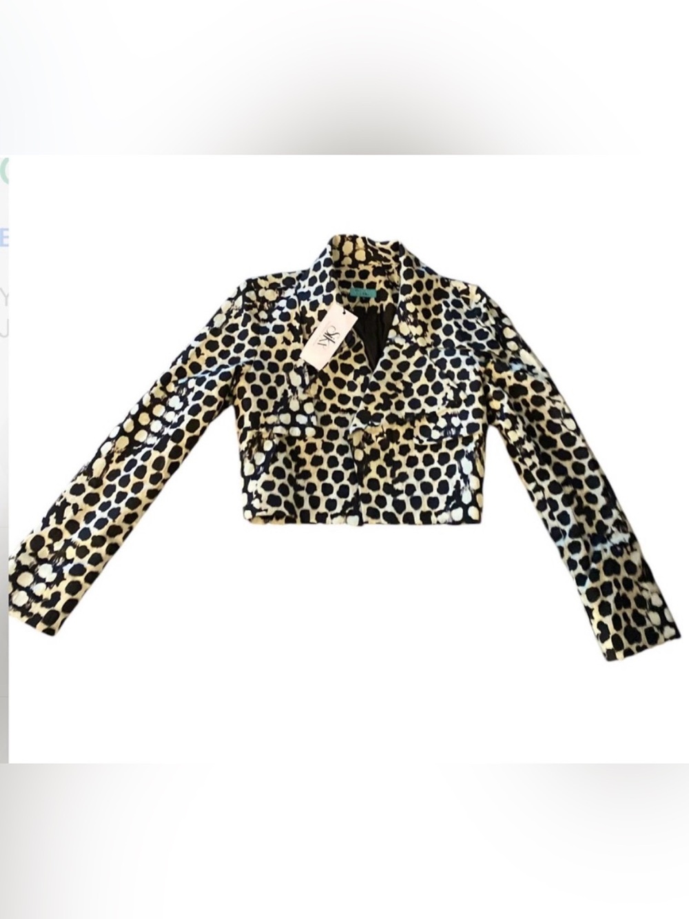 NWT Sika Handmade Cropped Black & Cream Jacket, size XS